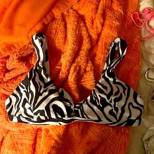 Size medium zebra print bikini top